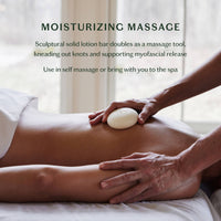 Person receiving a moisturizing massage with a lotion bar.