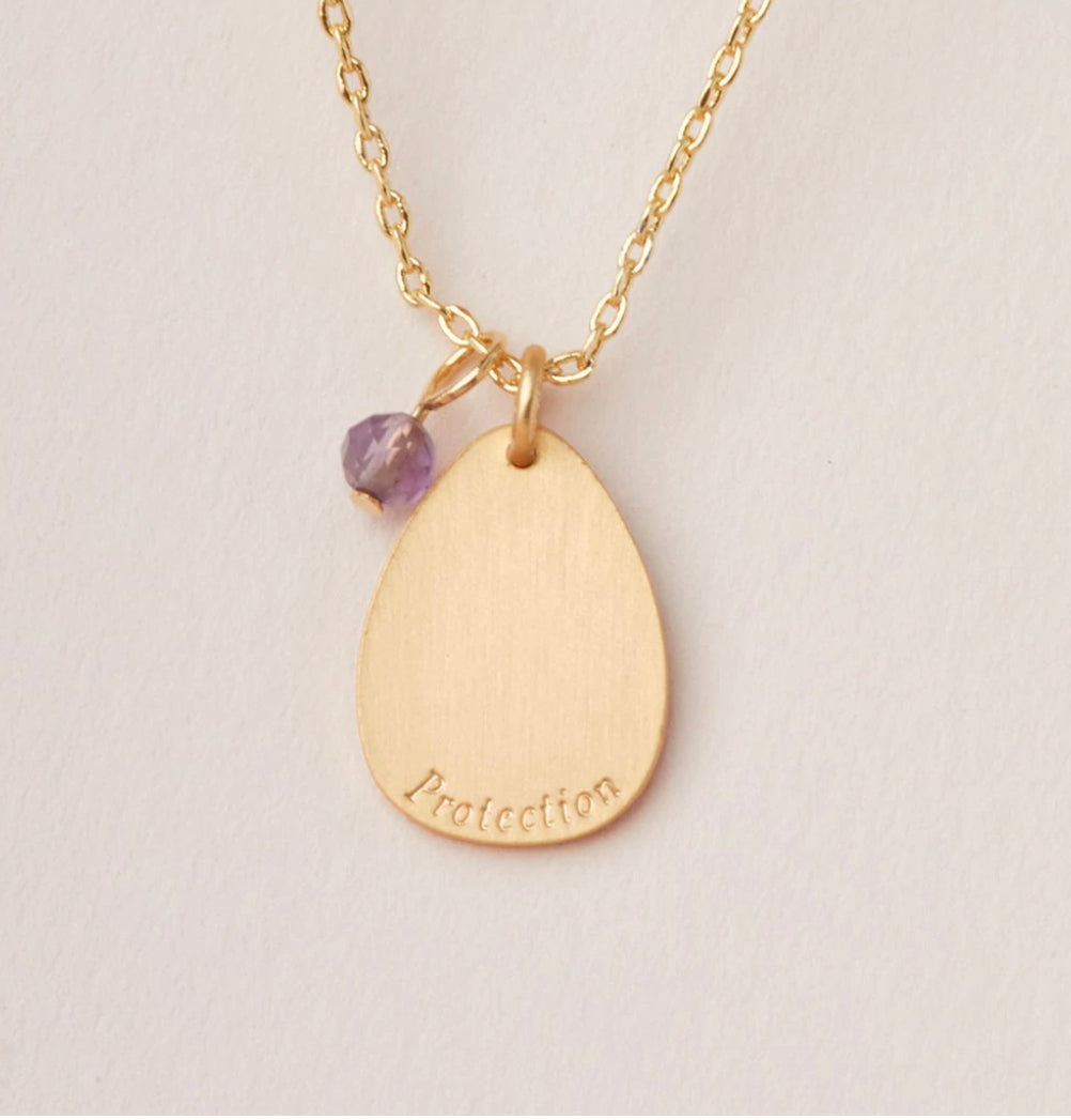 Scout Stone Intention Charm Necklace - Amethyst Stone Of Protection