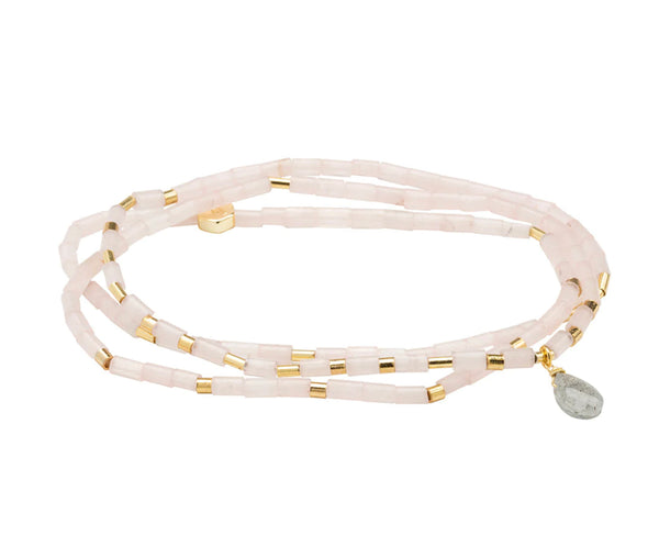 Scout Teardrop Stone Wrap Rose Quartz / Labradorite - Stone Of Love - The Boutique at Fresh