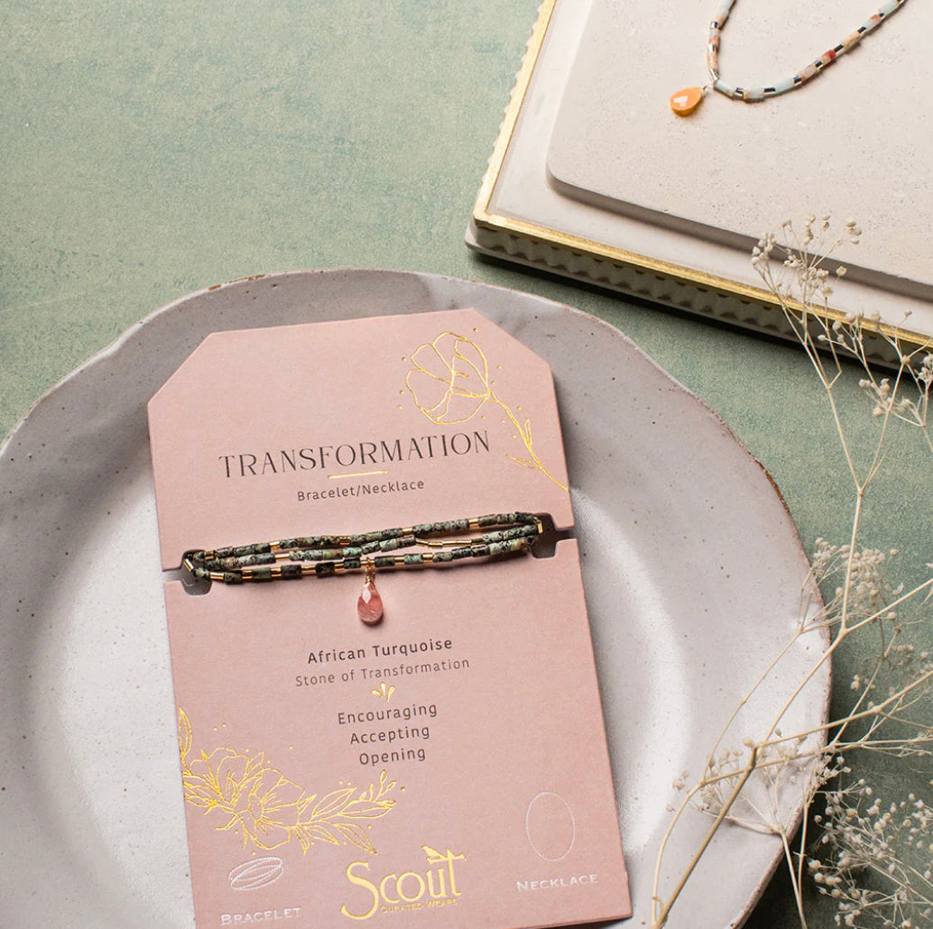 Scout Teardrop Stone Wrap Rose Quartz / Labradorite - Stone Of Love - The Boutique at Fresh