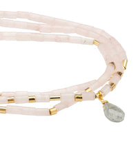 Scout Teardrop Stone Wrap Rose Quartz / Labradorite - Stone Of Love - The Boutique at Fresh