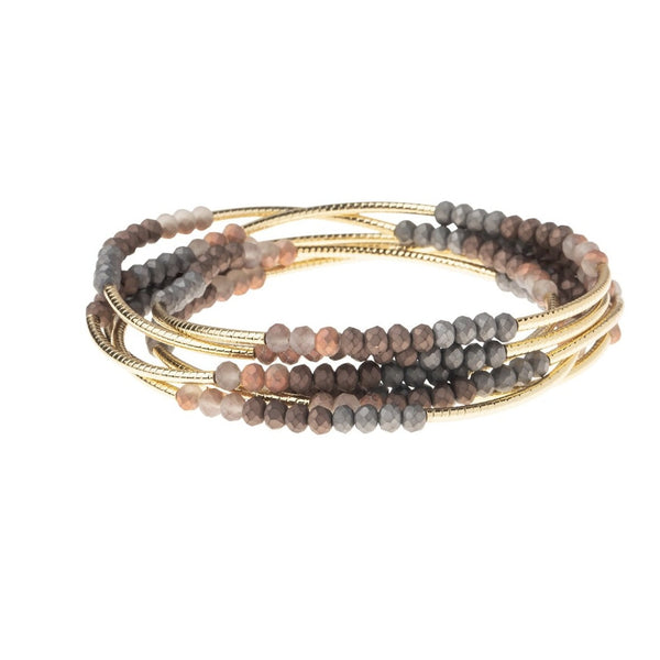 Scout Wrap Bracelet Necklace Matte Metallic Tri Tone
