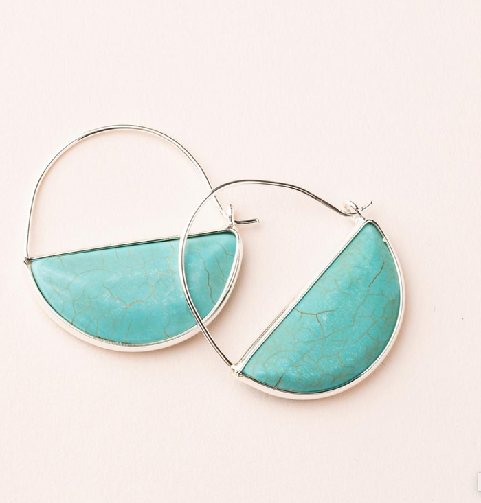 Scout Stone Prism Hoop Earrings Turquoise And Silver