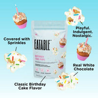 Birthday Cake Pops  - White Chocolate Rainbow Popcorn