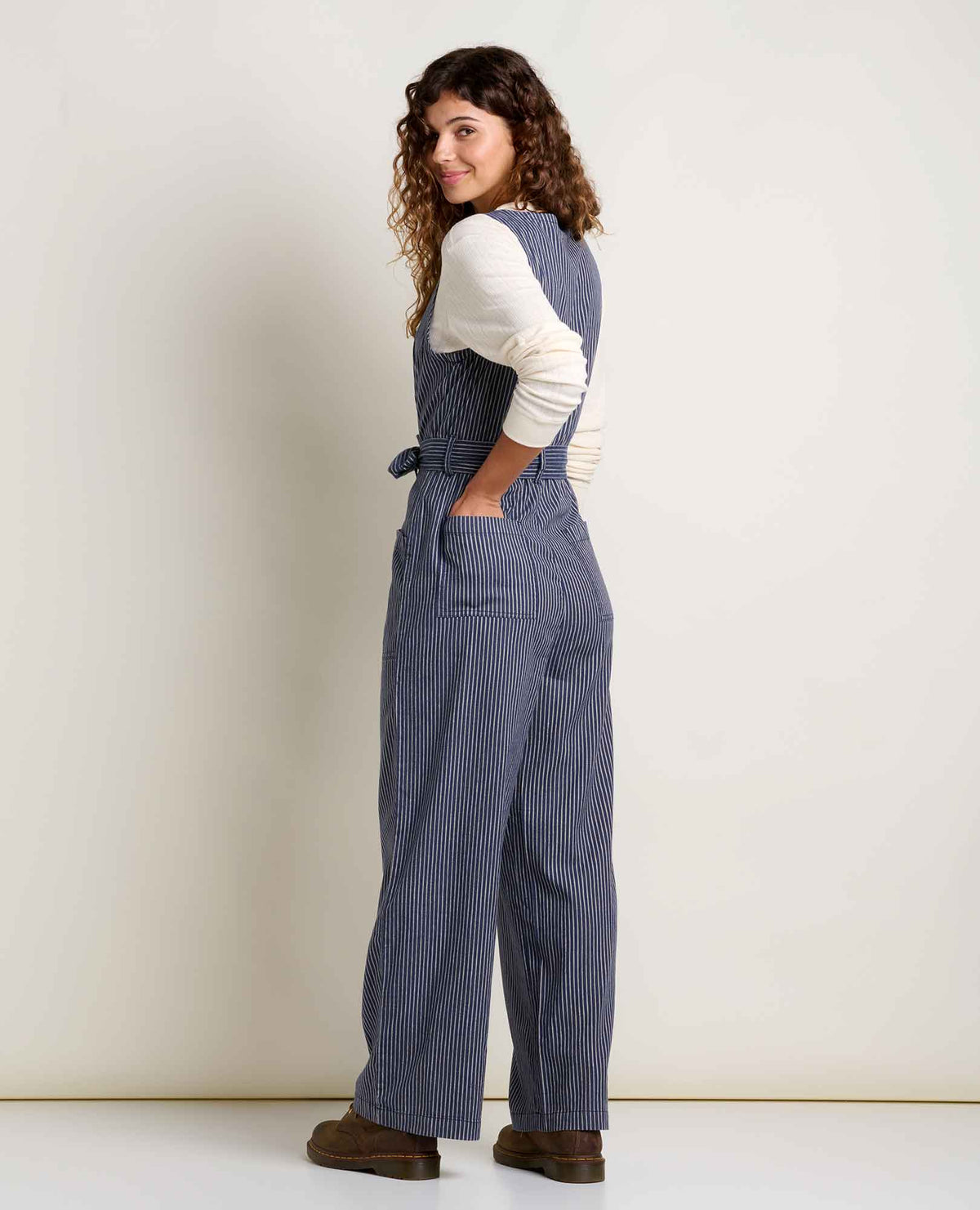Toad & Co Tarn Sleeveless Jumpsuit - Navy Railroad Stripe