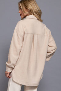 Long Sleeve Notched Collar Fleece Jacket
