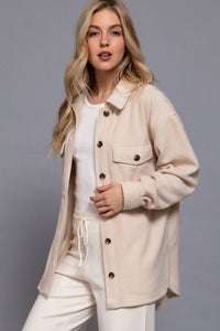 Long Sleeve Notched Collar Fleece Jacket