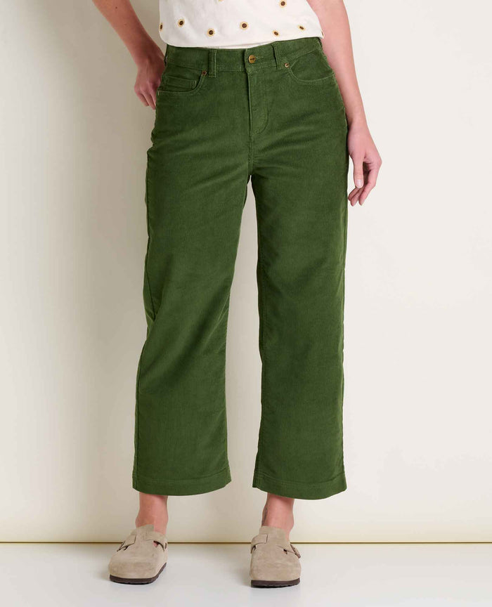 Women's Coaster Cord Wide Leg Pant -  Epidote