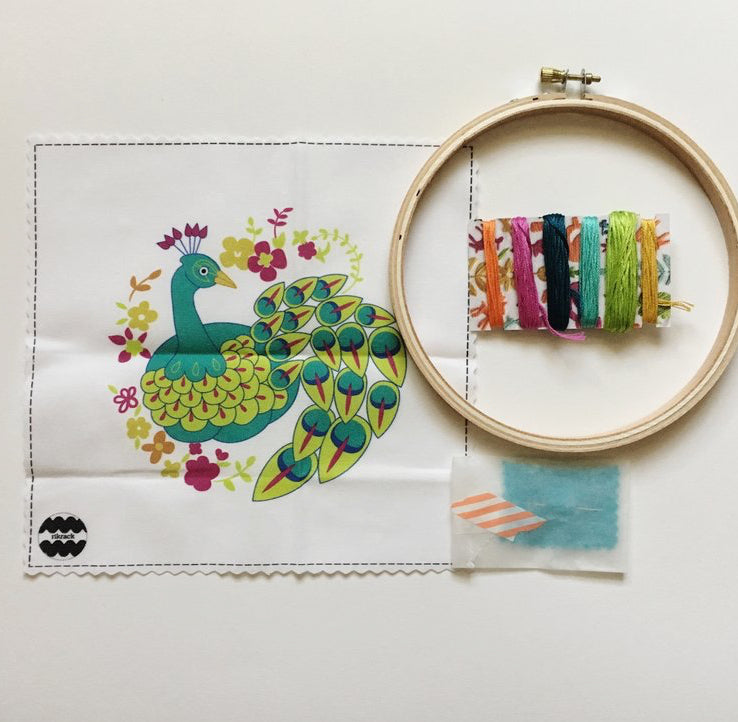 Peacock Embroidery Kit