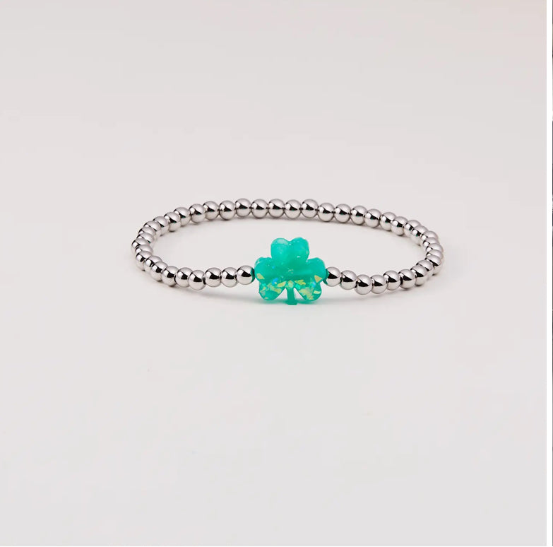 Holy Water Lucky Shamrock Bracelet in Silver