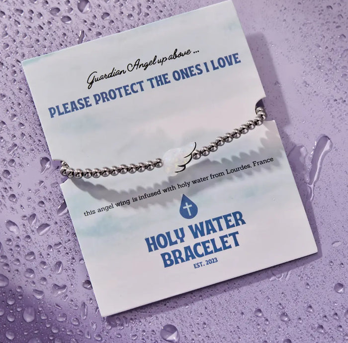Holy Water Angel Wing Bracelet In Silver - From Lourdes France