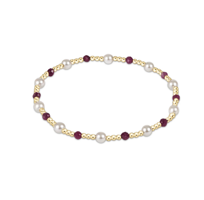 Enewton Pearl Sincerity Pattern 4mm Bead Bracelet - Ruby