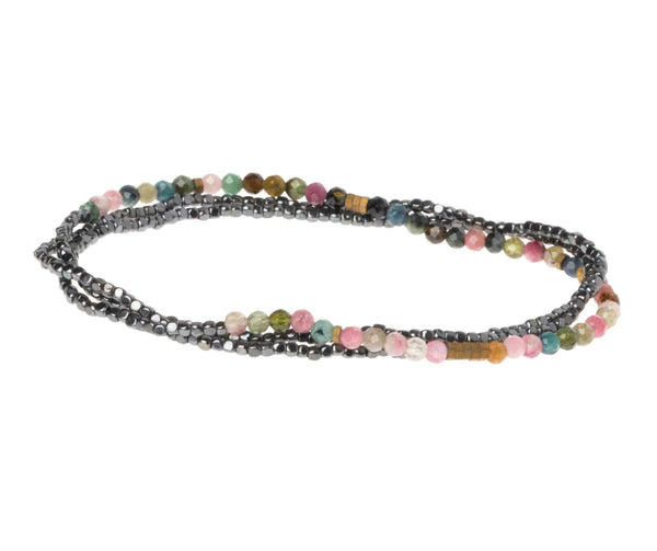 Scout Delicate Stone Wrap Bracelet / Necklace - Tourmaline - Stone of Healing