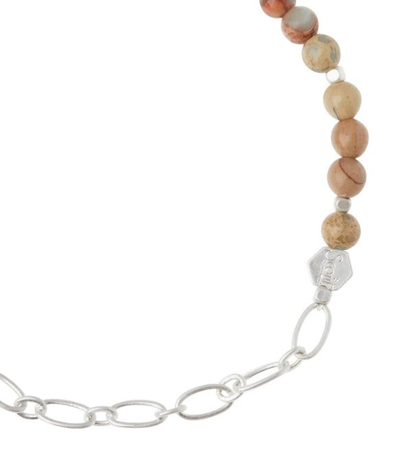 Scout Mini Stone w/Chain Stacking Bracelet - Aqua Terra/Silver