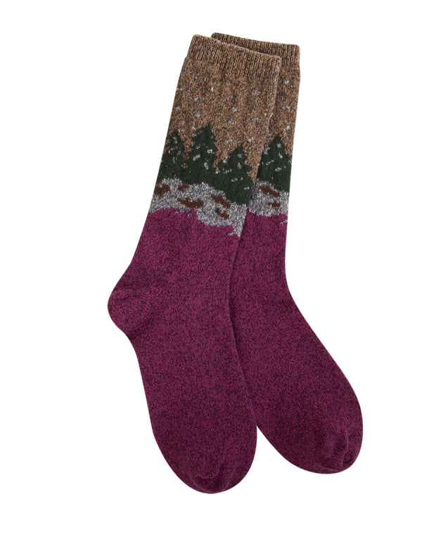 World’s Softest Socks Holiday Mini Crew - Cranberry Forest