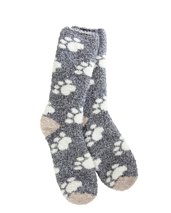 World’s Softest Socks Holiday Knit Pickin' Fireside Crew - Pawprint