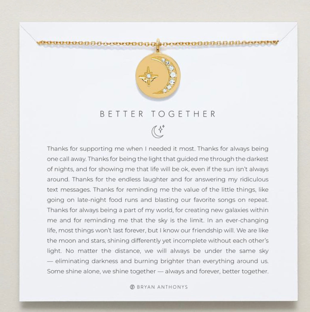 Bryan Anthonys Better Together Friendship Gold or Silver Necklace
