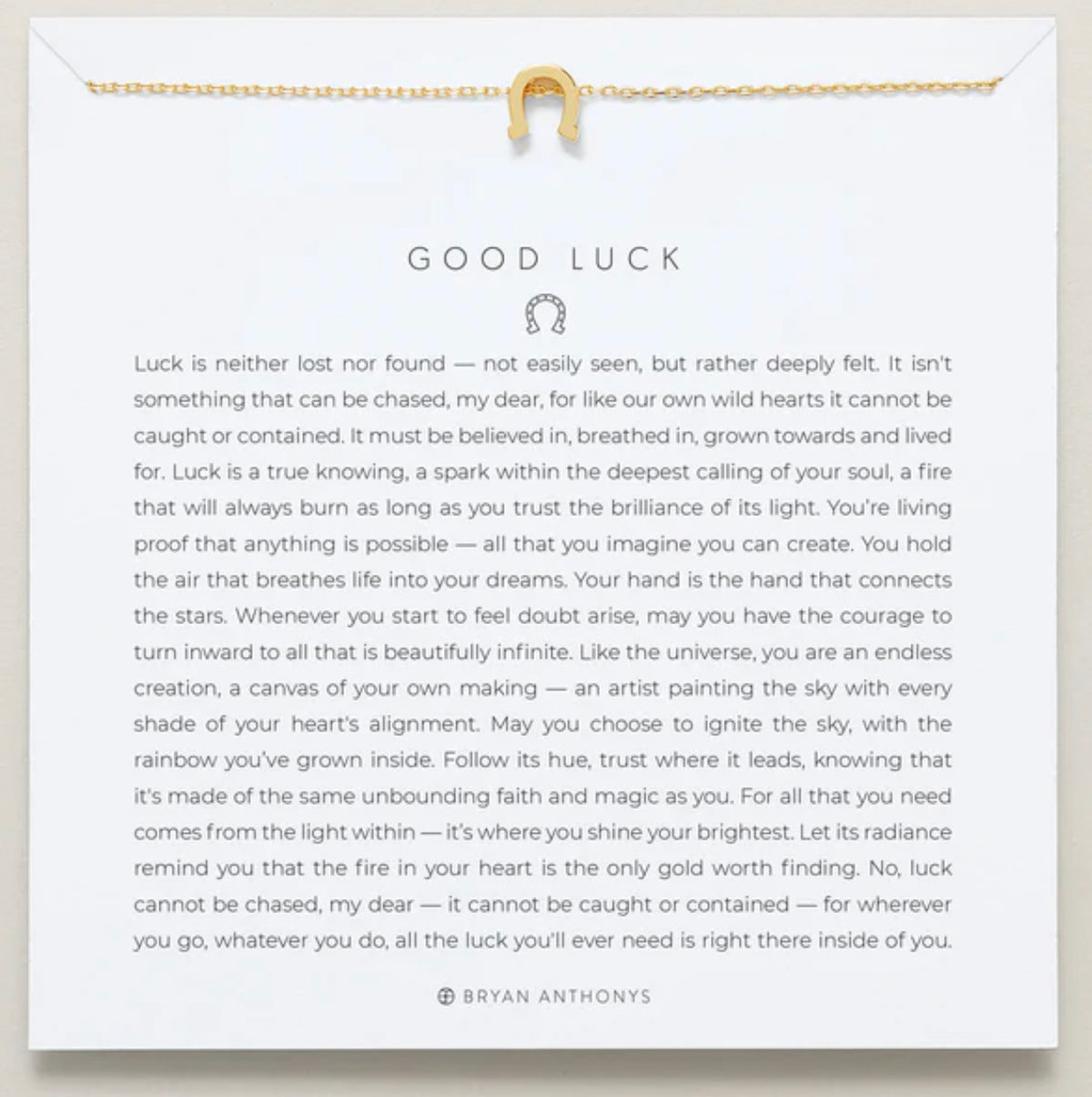 Bryan Anthonys Good Luck Icon Gold Necklace