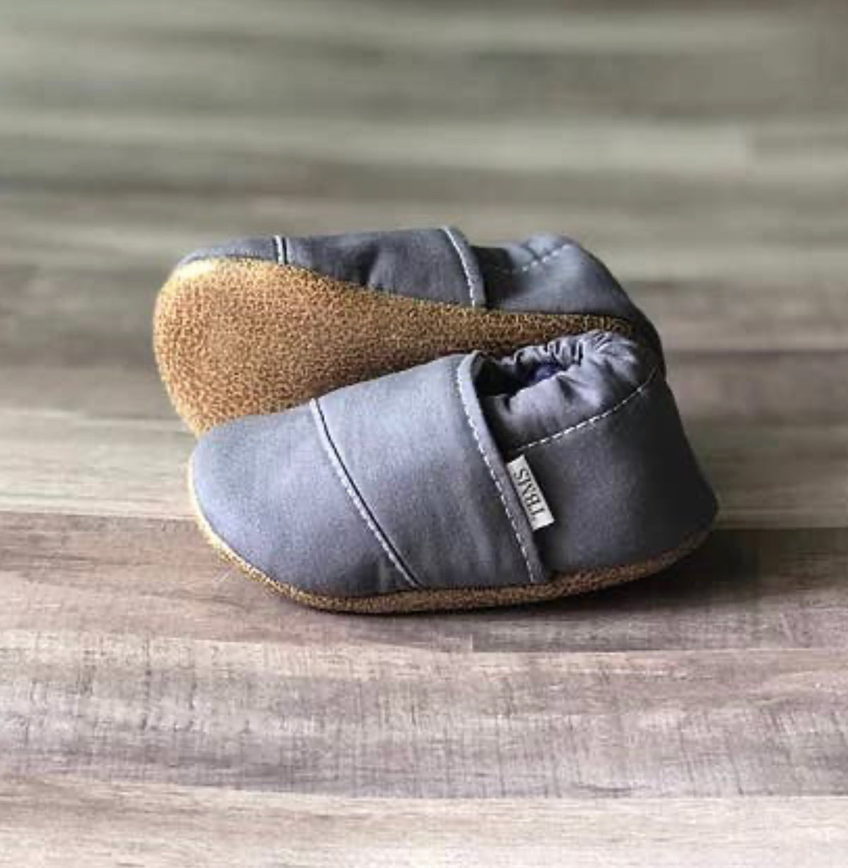 Gray Angled Baby Moccasin