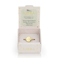 Lucky Feather Zodiac Signet Ring - Libra