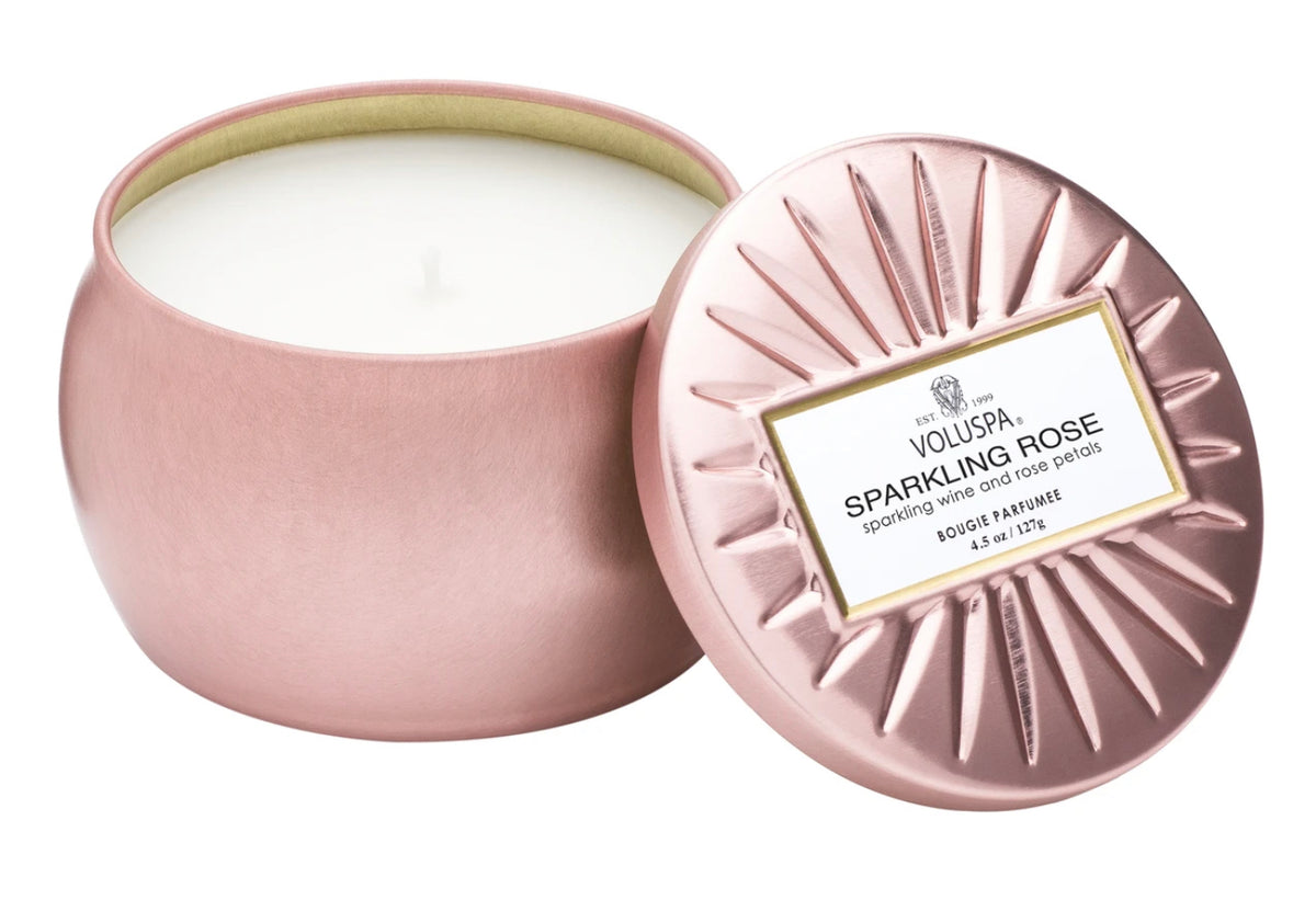 Voluspa Sparkling Rose Petite Tin Candle