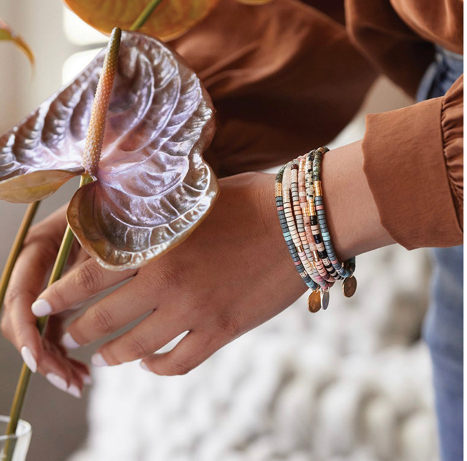 Scout Stone Intention Bracelet - Dalmatian Jasper / Gold