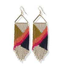 Ink + Alloy Hot Pink Citron Navy Diagonal Triangle Earrings