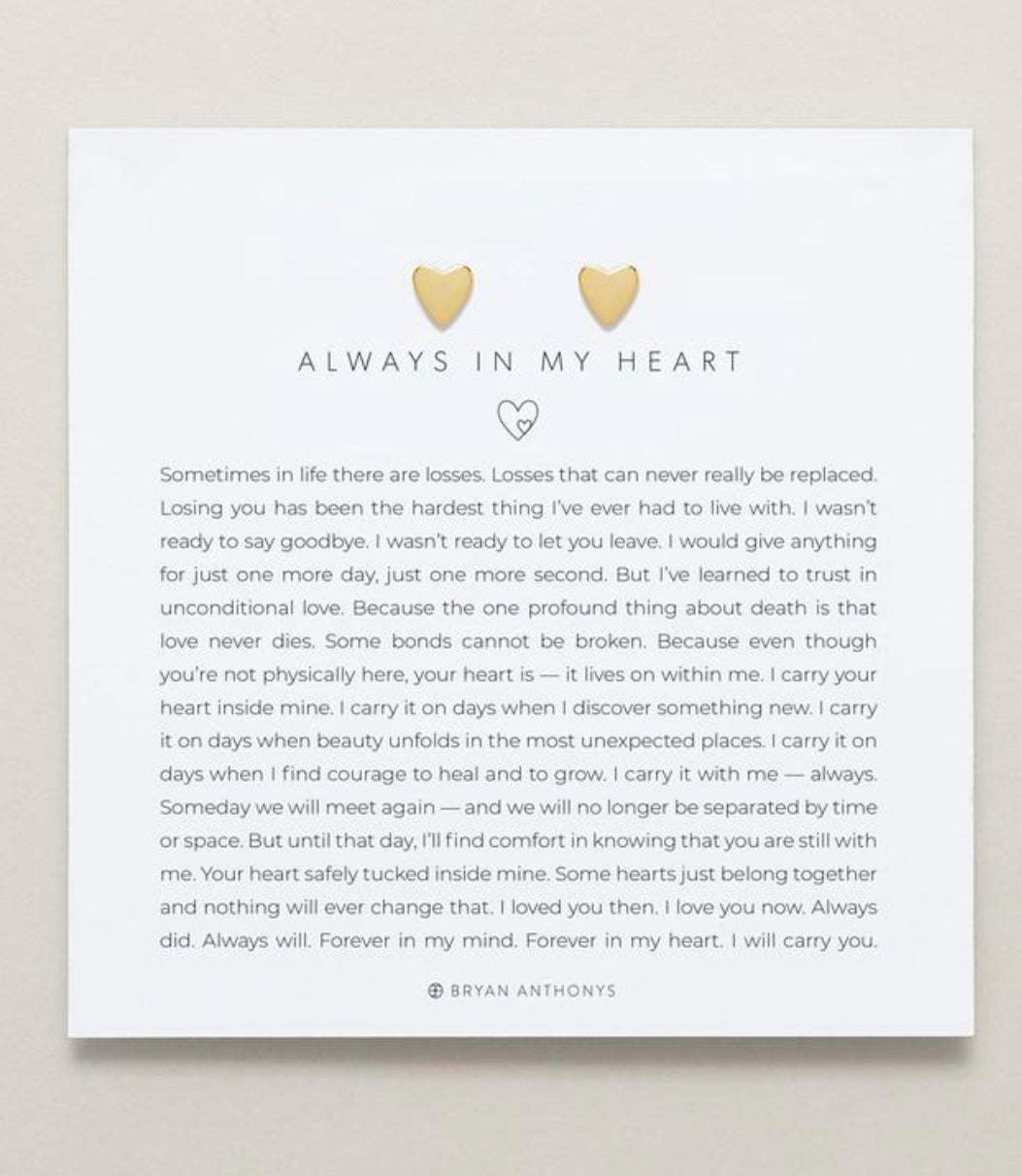 Bryan Anthonys Always In My Heart Gold or Silver Earrings