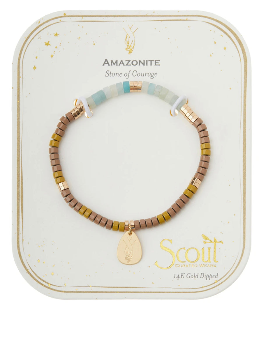 Scout Stone Intention Bracelet - Amazonite / Gold