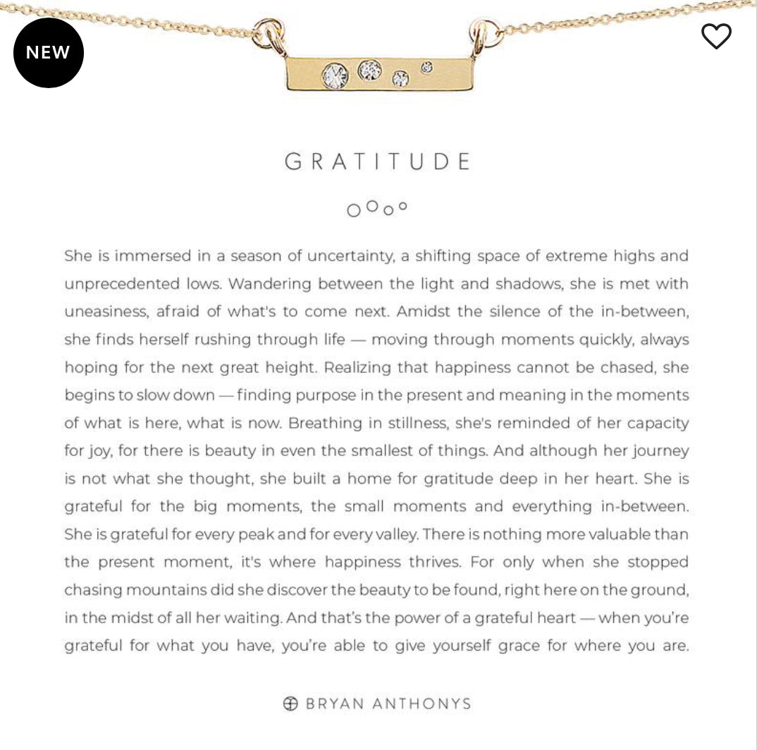 Bryan Anthonys Gratitude Necklace - Gold