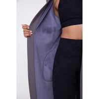 Longline Hooded Fleece Lined Cardigan - Deep Purple
