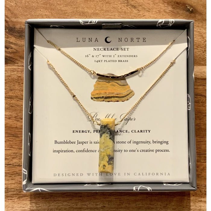 Luna Norte Bumblebee Jasper Necklace Set