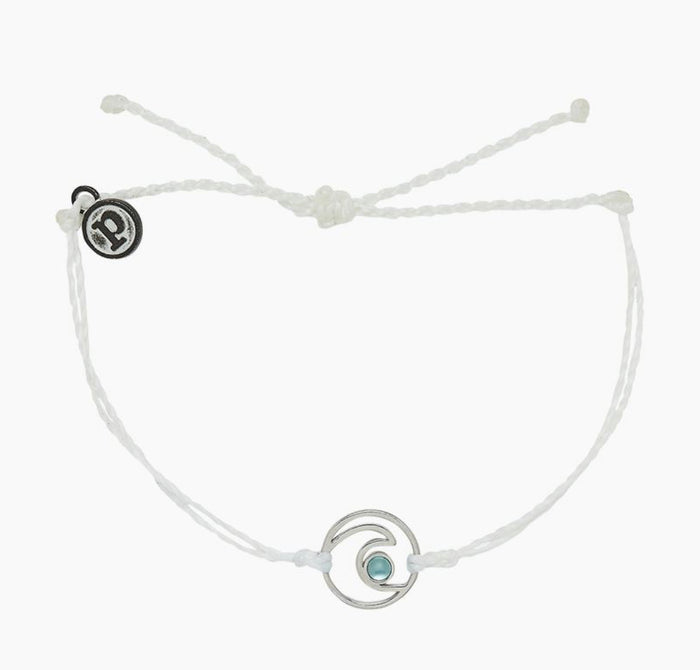 Pura Vida Shimmering Wave Bracelet In White - The Boutique at Fresh