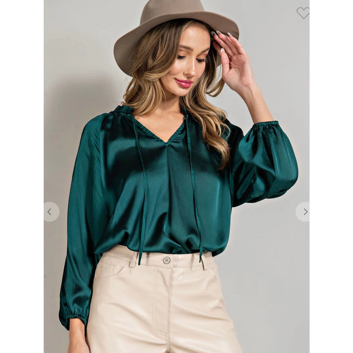 Emerald Satin Shirt