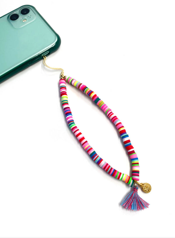 All In The Wrist Phone Strap - Multi Stripe Disks