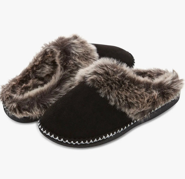 Selene Faux Sued Aztec Trim Slippers