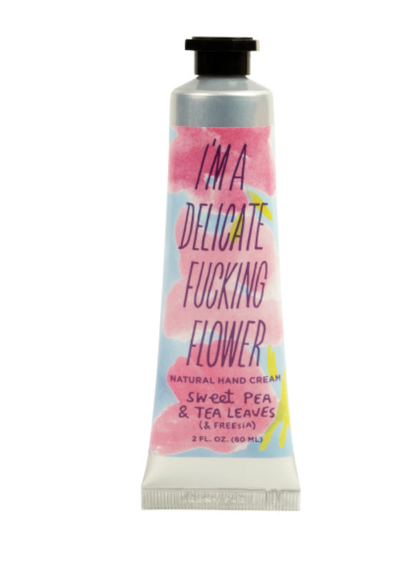 Blue Q I'm A Delicate F'n Flower Hand Cream - Sweet Pea & Tea Leaves