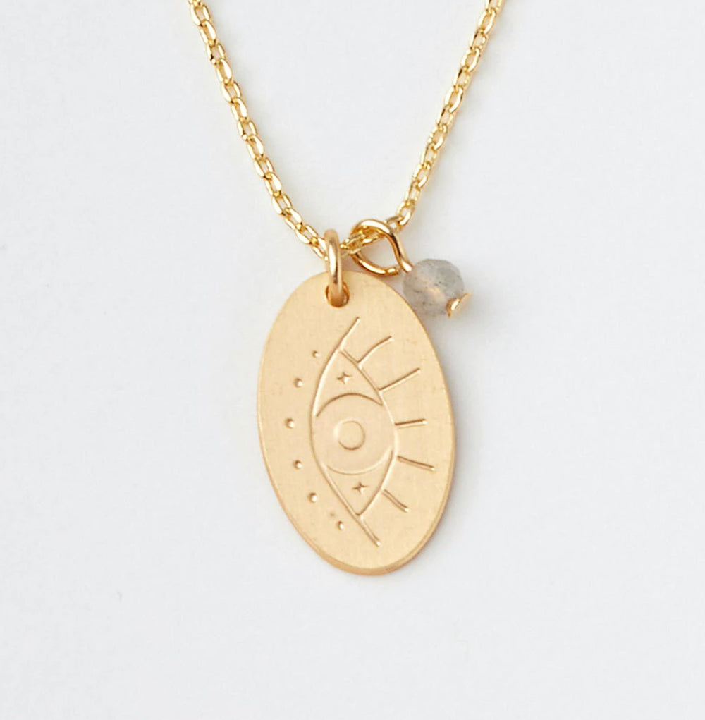 Scout Stone Intention Charm Necklace - Labradorite Stone Of Protection