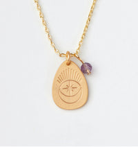 Scout Stone Intention Charm Necklace - Amethyst Stone Of Protection