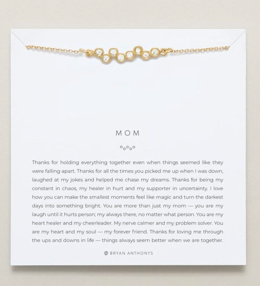 Bryan Anthonys Mom Gold & Crystal Necklace