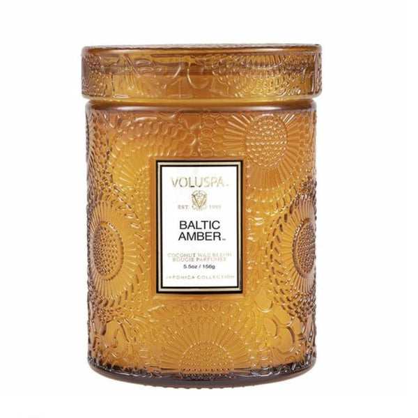Voluspa  Baltic Amber Embossed Glass Jar Candle