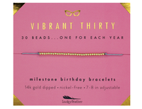 Lucky Feather Birthday Milestone Bracelet - Vibrant Thirty