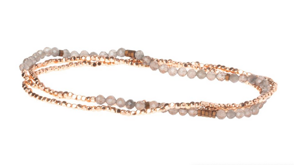 Scout Delicate Stone Wrap Bracelet / Necklace - Smoky Quartz Stone Of Grounding - The Boutique at Fresh