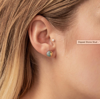 Scout Natural Dipped Stone Stud Earrings Turquoise Gold