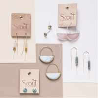 Scout Natural Dipped Stone Stud Earrings Rose Quartz And Gold