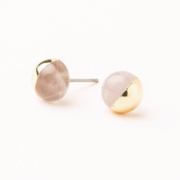 Scout Natural Dipped Stone Stud Earrings Rose Quartz And Gold