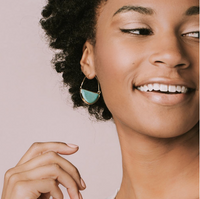 Scout Stone Prism Hoop Earrings Black Spinel And Gold