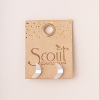 Scout Crescent Moon Stud Earrings Amazonite And Gold Stone Of Courage