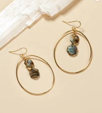 Luna Norte Labradorite Hoop Earrings in Gold