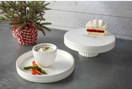 Mud Pie Reversible Pedestal Chip and Dip Set - The Boutique at Fresh